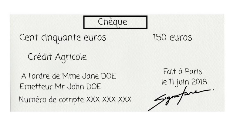 Chèque sur papier libre : comment faire un chèque sans chéquier