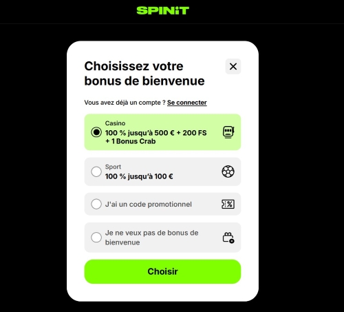 Le bonus de bienvenue